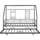 Twin Size Metal House Bed with Trundle, Black