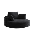 55''L Corduroy Chenille Foam Single Swivel Chair, Fluffy Modern Sleeper, 360 Degree Swivel Chair for Living Room, Bedroom, Lounge and Projection Room