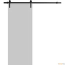 Planum 0010 Matte Grey Barn Door and Black Rail