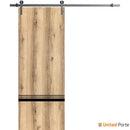 Planum 0012 Oak Barn Door and Silver Rail