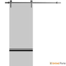 Planum 0012 Grey Barn Door and Silver Rail