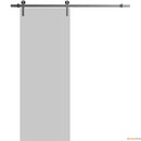 Planum 0010 Matte Grey Barn Door and Silver Rail