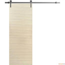 Planum 0010 Natural Veneer Barn Door and Silver Rail