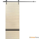Planum 0012 Natural Veneer Barn Door and Silver Rail