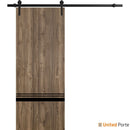 Planum 0012 Walnut Barn Door and Black Rail