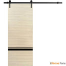 Planum 0012 Natural Veneer Barn Door and Black Rail