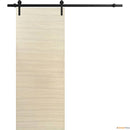 Planum 0010 Natural Veneer Barn Door and Black Rail