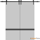Planum 0012 Grey Double Barn Door and Black Rail