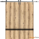 Planum 0012 Oak Double Barn Door and Silver Rail
