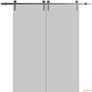 Planum 0010 Matte Grey Double Barn Door and Silver Rail