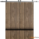 Planum 0012 Walnut Double Barn Door and Silver Rail
