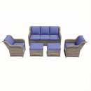 Ainfox 7 Pieces Patio Furniture Sofa Set Blue