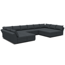 Ainfox U Shaped 14 Seats Modular Sectional Sofa Sleeper Sofa Flannel Sofa with Storage Seat