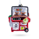 Red Barbecue Grill Glass Christmas Ornament