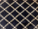 Oval Tibetan Rug 8x10, French Aubusson Design, Wool Handmade Vintage Carpet, Black & Beige, Soft Wool Pile