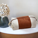 Leatherette/Canvas Caramel Travel Kit