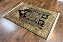 Wonderful Sino Persian Silk Rug 4x6, Tree of LIfe Design, Masterpiece 575 KPSI, Birds, Prayer Rug, Black, Silk on Silk