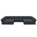 Ainfox U Shaped 14 Seats Modular Sectional Sofa Sleeper Sofa Flannel Sofa with Storage Seat