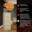 Parchment Four Drawer Fire Safe Legal File Cabinet UL 1 Hour