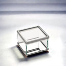 Square Glass Box with Hinged Cover, 3.75"