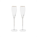 Gold-Rim Tapered Champagne Flutes Set - 8 oz