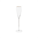 Gold-Rim Tapered Champagne Flutes Set - 8 oz