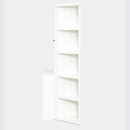75.25'' Tall Display Cabinet and Two Triangle Sided Bookshelves, 69.25'' Wide Retro Style Wall Suit with Glass Doors, for Hallways, Living room, Office, Studio or Workspace - White