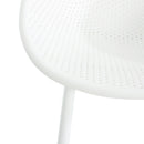 Modern Gable Outdoor Barstool Set of 2 with Weather-Resistant Plastic and Iron in White