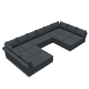 Ainfox U Shaped 14 Seats Modular Sectional Sofa Sleeper Sofa Flannel Sofa with Storage Seat