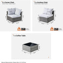 Outdoor Seven Piece Conversation Set with Coffee Table