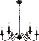 Six Light Black Industrial Farmhouse Chandelier Pendant