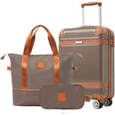Hardshell Luggage Sets 3 Piece Carry-on Suitcase Double Spinner Wheels with TSA Lock for Men Women, Coppery (20in)
