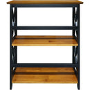 Shelf Bookcase Antique Walnut Black Three Shelf X Design