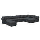 Ainfox U Shaped 12 Seats +12 Sides Modular Sectional Sofa Flannel Sofa with Storage Seat