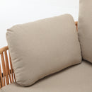 Beige and Light Wood-Tone Rope Iron Lounge Chair with Cushions for Natural and Modern Spaces