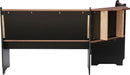 Black Pecan Five Seat Dining Set With Storage Benches