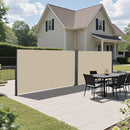 Retractable Side Awning, 276 x 71 in, Waterproof and UV-Resistant, Roll-up Privacy Screen for Balcony, Beige