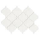 Whisper White Arabesque 10.83" x 15.5" Glazed Ceramic Mesh-Mounted Mosaic Wall Tile Pattern-MSI Collection