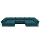 Ainfox U Shaped 14 Seats Modular Sectional Sofa Sleeper Sofa Flannel Sofa with Storage Seat