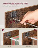Two Drawer File Cabinet With Lock Printer Stand For A4 And Letter Size Files Rustic Brown And Black