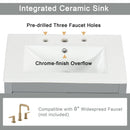 24' Bathroom Vanity with Sink, Bathroom Vanity Cabinet with Two Drawers and Door, Adjustable Shelf, Solid Wood and MDF, Grey (Old Sku:WF309411AAE)