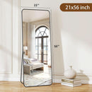 Full Length Floor Mirror 56 Inch Tall Black Freestanding