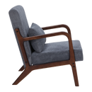 Mid-Century Modern Accent Chair, Arm Chair Living Room Chairs with Pillow Upholstered Reading Chair with Solid Wood Frame &  Living Room Bedroom Balcony (Antique Dark Grey)