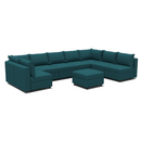 Ainfox U Shaped 8 Seats +8 Sides Modular Sectional Sofa Sleeper Sofa Flannel Sofa with Storage Seat