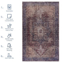 Maval - 8' X 10' Washable Area Rug - Burgundy
