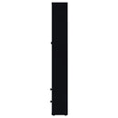 Hawthorne 4-shelf Glass Door Cabinet with Drawers Black
