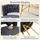Four-piece rotating swivel chair, black cotton and linen soft seat surface, golden metal legs, rust-proof and wear-resistant, suitable for high tables in restaurants/bars