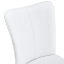 Modern Minimalist Dining Chairs Office Chairs Set with White PU Seats and Silver Metal Legs
