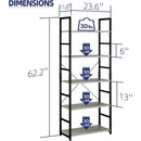 5-Tier Bookshelf for Home Office Scratch-Resistant