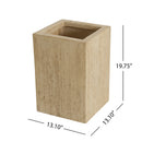 Handmade Travertine Planter Box, Antique Brown, Magnesium Oxide, 19.75'H